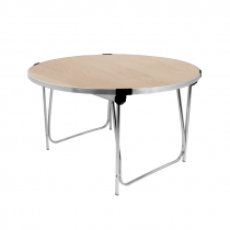 Round Laminate Folding Table | Heavy Duty | 546 x 1220mm | 4ft | Maple | GOPAK