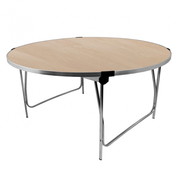 Round Laminate Folding Table | Heavy Duty | 700 x 1520mm | 5ft | Maple | GOPAK
