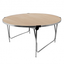 Round Laminate Folding Table | Heavy Duty | 760 x 1520mm | 5ft | Maple | GOPAK