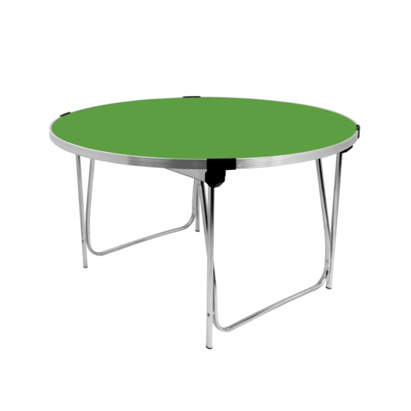 Round Laminate Folding Table | Heavy Duty | 700 x 1220mm | 4ft | Pea Green | GOPAK
