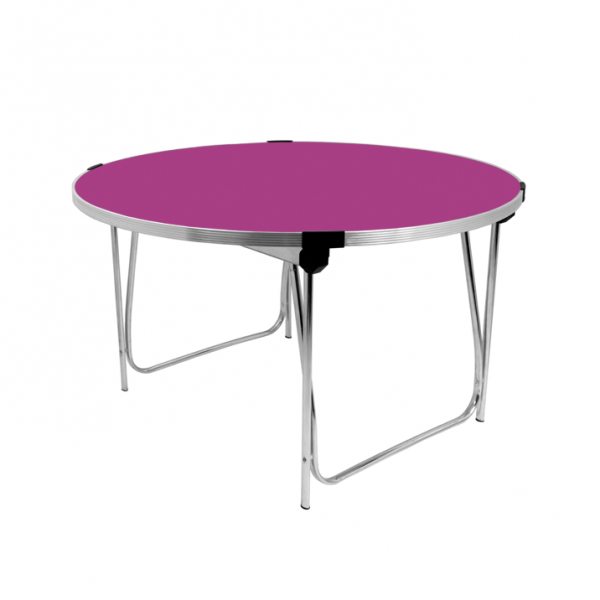 Round Laminate Folding Table | Heavy Duty | 584 x 1220mm | 4ft | Fuchsia | GOPAK