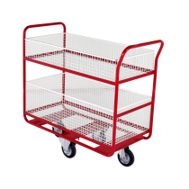 Basket Service Trolley | Balanced Wheels | Twin Baskets | Max load 200KG | Red | Loadtek