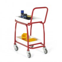 Tray Trolley | 2 Levels | 2 Removable Trays | Max load 100KG | Red | Loadtek