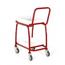 Tray Trolley | Braked | 2 Levels | 2 Removable Trays | Max load 100KG | Red | Loadtek