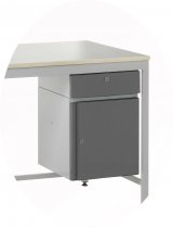 KD Steel Workbench | Dark Grey Small Cupboard & Single Drawer R/H | 1500w | Max Load 300KG | Redditek