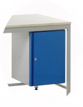 KD Steel Workbench | Blue Large Cupboard R/H | 1500w | Max Load 300KG | Redditek