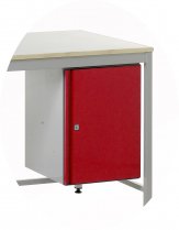 KD Steel Workbench | Red Large Cupboard R/H | 1500w | Max Load 300KG | Redditek