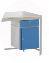 KD Steel Workbench | Blue Triple Drawer Unit L/H | Blue Small Cupboard & Single Drawer R/H | 1500w | Max Load 300KG | Redditek