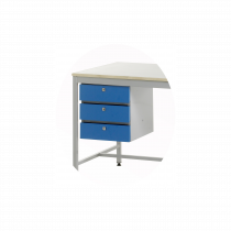 KD Steel Workbench | Blue Triple Drawer Unit L/H | Blue Small Cupboard & Single Drawer R/H | 1500w | Max Load 300KG | Redditek