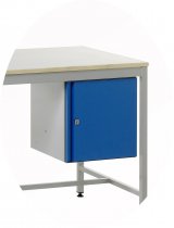 KD Steel Workbench | Blue Single Drawer Unit L/H | Blue Small Cupboard R/H | 1500w | Max Load 300KG | Redditek