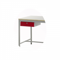 KD Steel Workbench | Red Single Drawer Unit L/H | Red Small Cupboard R/H | 1500w | Max Load 300KG | Redditek