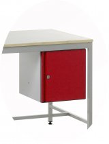 KD Steel Workbench | Red Triple Drawer Unit L/H | Red Small Cupboard R/H | 1500w | Max Load 300KG | Redditek