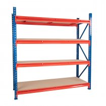 TS Longspan Racking | 1984 x 1360 x 1233mm | Chipboard Shelves | 4 Levels | 750kg Max Weight per Shelf