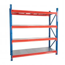 TS Longspan Racking | 1984 x 1360 x 1233mm | Solid Steel Shelves | 4 Levels | 360kg Max Weight per Shelf