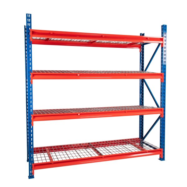 TS Longspan Racking | 2492 x 2884 x 1233mm | Mesh Shelves | 4 Levels | 440kg Max Weight per Shelf