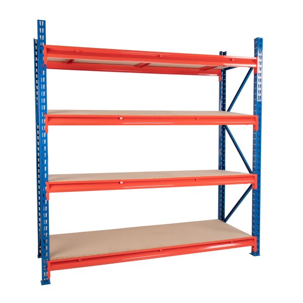 TS Longspan Racking | 3508 x 2273 x 928mm | Chipboard Shelves | 4 Levels | 675kg Max Weight per Shelf