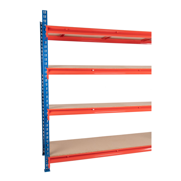 TS Longspan Racking | Extension Bay | 1984 x 1892 x 471mm | Chipboard Shelves | 4 Levels | 800kg Max Weight per Shelf