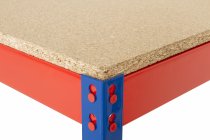 Industrial Workbench | Half Undershelf | 915h x 2440w x 915d mm | Chipboard Shelves | 400kg Max Weight per Shelf | Blue & Orange | TradeMax UHD