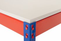 Industrial Workbench | Half Undershelf | 915h x 1830w x 915d mm | MFC Shelves | 400kg Max Weight per Shelf | Blue & Orange | TradeMax UHD