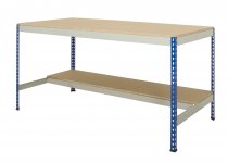 Industrial Workbench | Half Undershelf | 915h x 915w x 915d mm | Chipboard Shelves | 400kg Max Weight per Shelf | Blue & Grey | TradeMax UHD
