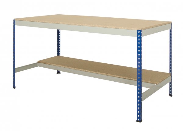 Industrial Workbench | Half Undershelf | 915h x 1220w x 915d mm | Chipboard Shelves | 400kg Max Weight per Shelf | Blue & Grey | TradeMax UHD