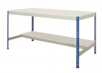 Industrial Workbench | Half Undershelf | 915h x 915w x 915d mm | MFC Shelves | 400kg Max Weight per Shelf | Blue & Grey | TradeMax UHD