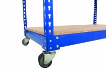 Mobile Trolley Shelving | 1950h x 1220w x 762d mm | 75kg Max Weight per Shelf | Blue & Grey | 4 Levels | TradeMax HD