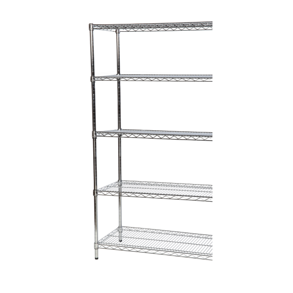 Extension Bay | Chrome Wire Shelving | 1625h x 1070w x 610d mm | 5 Levels | 300kg Max Weight per Shelf | Eclipse®