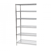 Extension Bay | Chrome Wire Shelving | 1625h x 1070w x 355d mm | 6 Levels | 300kg Max Weight per Shelf | Eclipse®