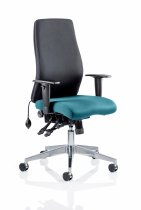 Ergo Posture Chair | No Headrest | Castors | Maringa Teal Seat | Black Back | Onyx