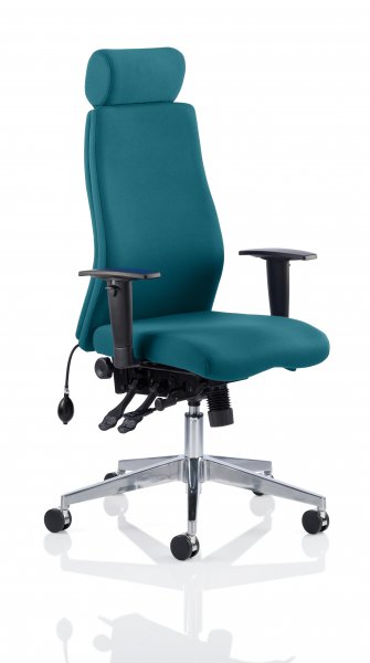Ergo Posture Chair | Headrest | Castors | Maringa Teal | Onyx