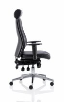 Ergo Posture Chair | Soft Bonded Leather | Black | Headrest | Castors | Onyx