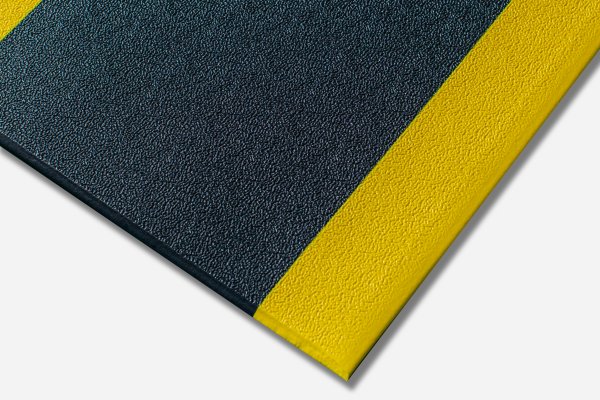 Kumfi Pebble Anti Fatigue Mat | Black & Yellow | 0.6m x 0.9m | Blue Diamond Matting