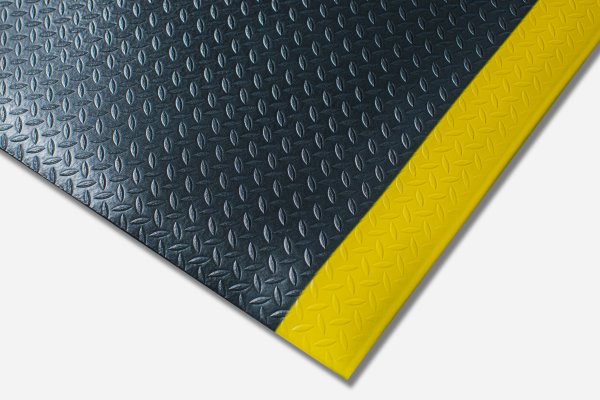 Kumfi Diamond Anti Fatigue Mat | Black & Yellow | 0.6m x 0.9m | Blue Diamond Matting