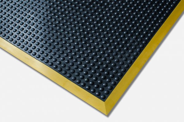 Ergotred Anti Fatigue Mat | Black & Yellow | 0.9m x 1.2m | Blue Diamond Matting