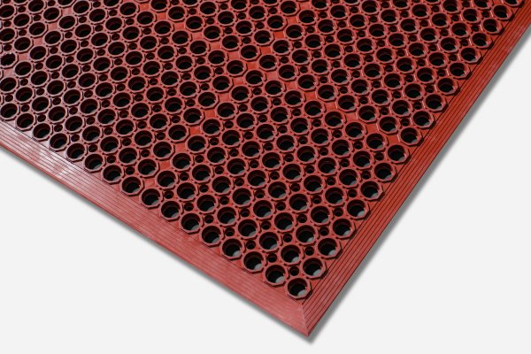 Workzone Anti Slip Rubber Mat | Red Nitrile | 0.91m x 1.52m | Blue Diamond Matting