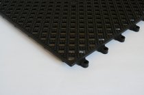 Kumfi Duckboard PVC Tile | 1 Tile | 0.3m x 0.3m | Jet Black | Blue Diamond Matting