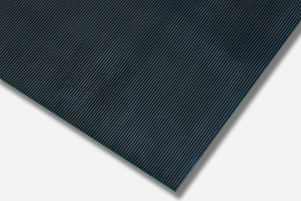 Rubber Rib Industrial Mat | Black | 0.915m x 10.0m | 3mm Thick | Blue Diamond Matting