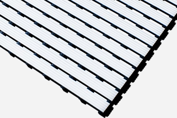 Interflex Style Duckboard Mat | White | 0.8m x 10.0m | Blue Diamond Matting
