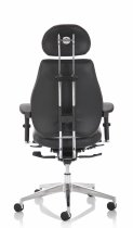 Leather Posture Chair with Headrest | Dual Adjustment Lumbar Support | Black | Chiro Plus Ultimate