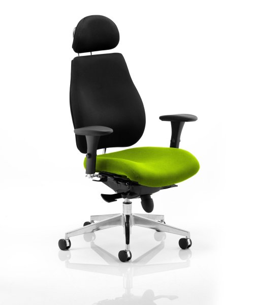 Posture Chair | Headrest | Myrrh Green Seat | Black Back | Chiro Plus