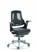 Mesh Executive Chair | No Headrest | Black Frame | Charcoal Mesh | Zure