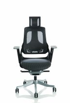 Mesh Executive Chair | Headrest | Black Frame | Charcoal Mesh | Zure