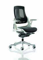 Mesh Executive Chair | No Headrest | White Frame | Charcoal Mesh | Zure