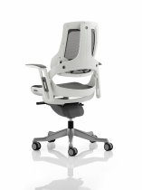 Mesh Executive Chair | No Headrest | White Frame | Charcoal Mesh | Zure