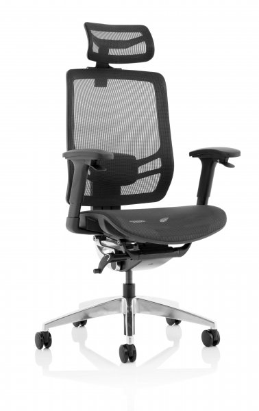 Ergonomic Chair | Headrest | Mesh Seat | Black | Ergo Click