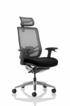 Ergonomic Chair | Headrest | Fabric Seat | Black | Ergo Click