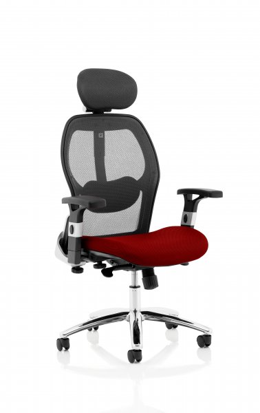 Executive Chair | Bergamot Cherry Red Seat | Mesh Back | Sanderson II