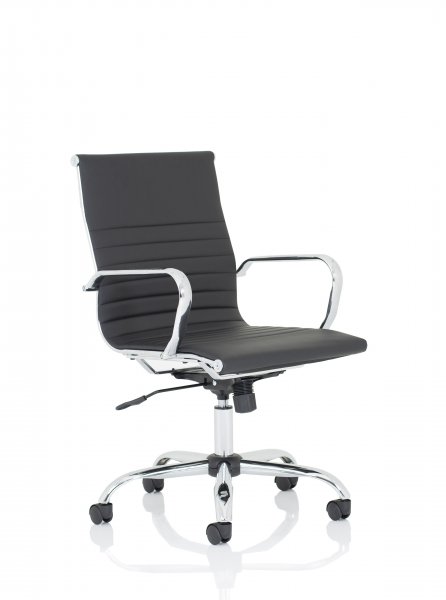 Executive Chair | Medium Back | Bonded Leather | Black | Nola