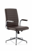 Executive Chair | Leather | Brown | Glides | Ezra